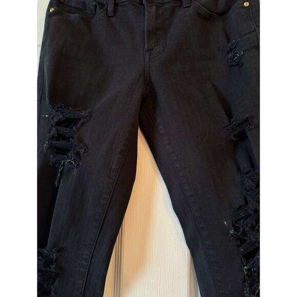 Frame Denim Le Skinny De Jeanne Jeans In Film nor Black Distressed Destroyed 27 - Picture 5 of 11